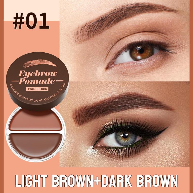 Waterproof Eyebrow Pomade for Christmas Gift, 1 Set Long-lasting 2 in 1 Eyebrow Creamwith Brush, Smudge Proof and Sweat Resistant Formula, Natural Eyebrow Makeup for All Skin Types and Tones