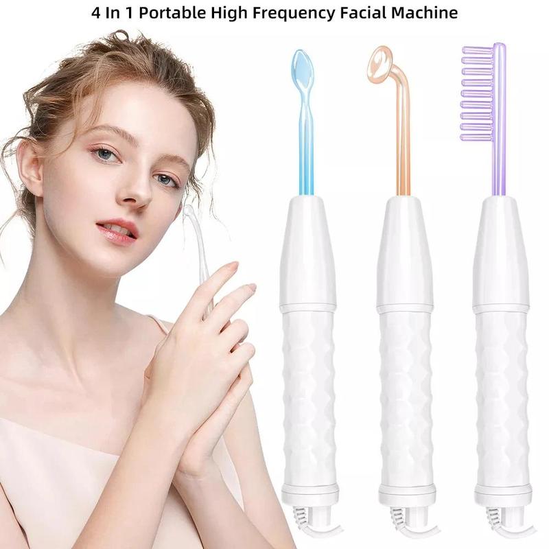 Portable Handheld High Frequency Electric Wand, 1 Set High Frequency Electric Comb, Facial Beauty Instrument for Women & Girls