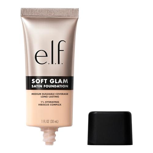 e.l.f. Soft Glam Foundation, Medium Coverage, Long-Lasting & Buildable Foundation For A Smooth, Satin Finish, Vegan & Cruelty-Free, 25 Light Neutral Powder Makeup Cosmetic