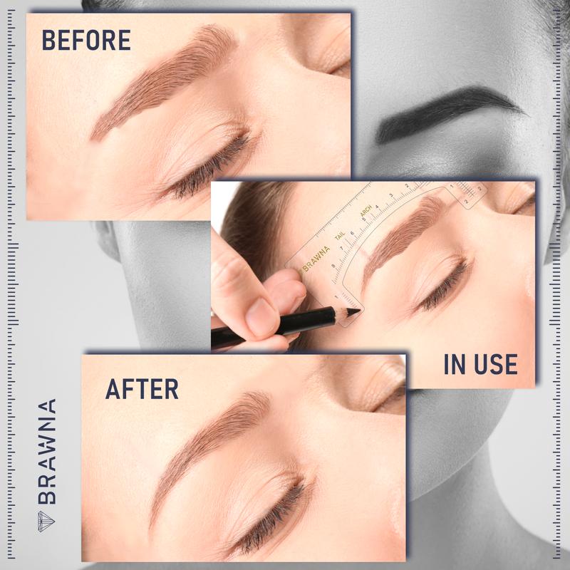 Brawna - Eyebrow Ruler Stencil - 120 Pcs Clear Adhesive Eyebrow Shaping Makeup Smooth