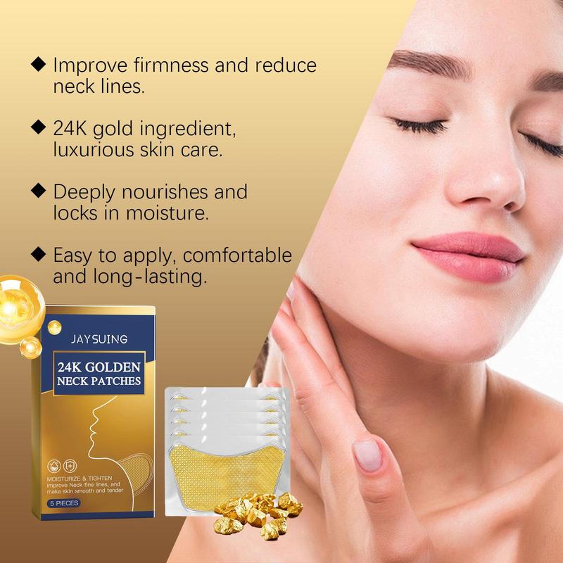 24k Gold Collagen Neck Patches, 1 Box Moisturizing Neck Care Patches, Neck Lifting Patches, Skin Care Products for Women