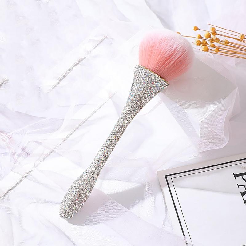 Rhinestone Decor Nail Dust Brush, 1 Count Professional Nail Art Dust Removal Brush, Manicure & Pedicure Tool for Home & Salon Use