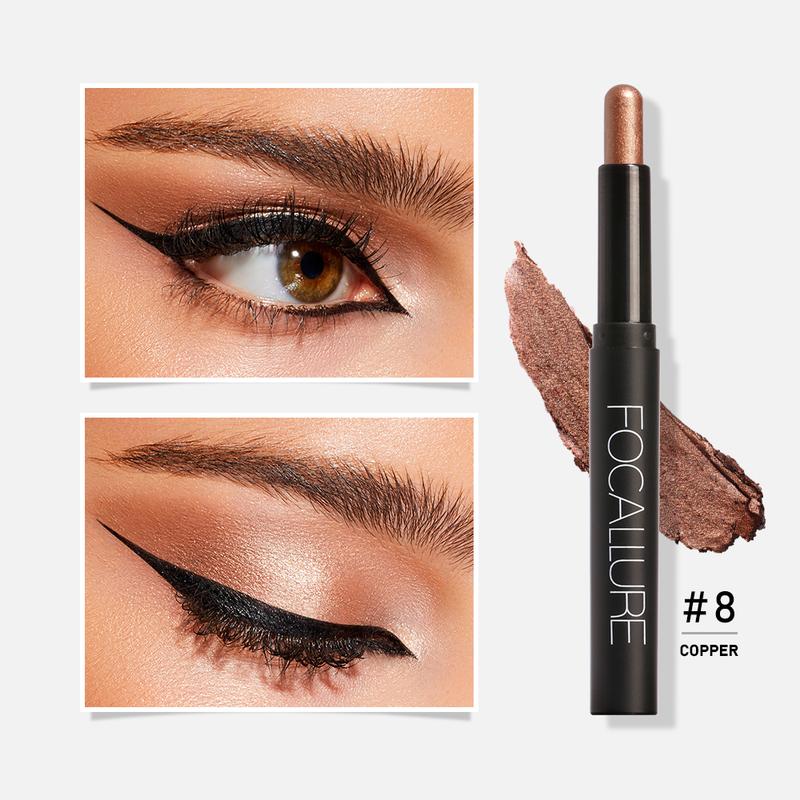 Focallure 2 in 1 Eyeshadow and Eyeliner Pen, Shimmer Cream Eyeshadow Stick, High Pigmented Eyeshadow, Highlighter Eye Liner, Multi-Dimensional eyes Look