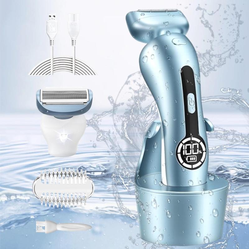 Electric Hair Trimmer, 1 Box Rechargeable Cordless Hair Removal Machine & Accessories, Wet and Dry Use Hair Trimmer for Women