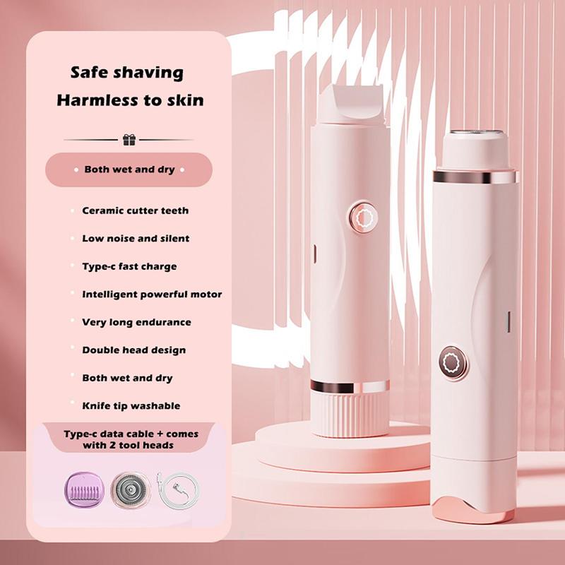 Electric Hair Remover, Rechargeable Double Head Hair Shaver, Private Pubic Hair Trimmer, Electric Razor, Women's Hair Remover