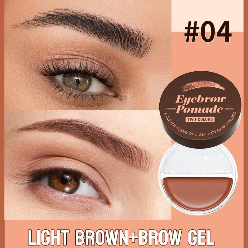 Waterproof Eyebrow Pomade for Christmas Gift, 1 Set Long-lasting 2 in 1 Eyebrow Creamwith Brush, Smudge Proof and Sweat Resistant Formula, Natural Eyebrow Makeup for All Skin Types and Tones