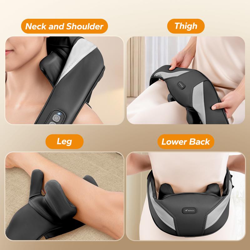 MERACH 6D Cordless Shiatsu Neck Shoulder Back Massager with Heat Electric Massager Adjustable Relaxing Gift Comfort Neck Massage Devices Perfect Present for Her Him Christmas Gifts