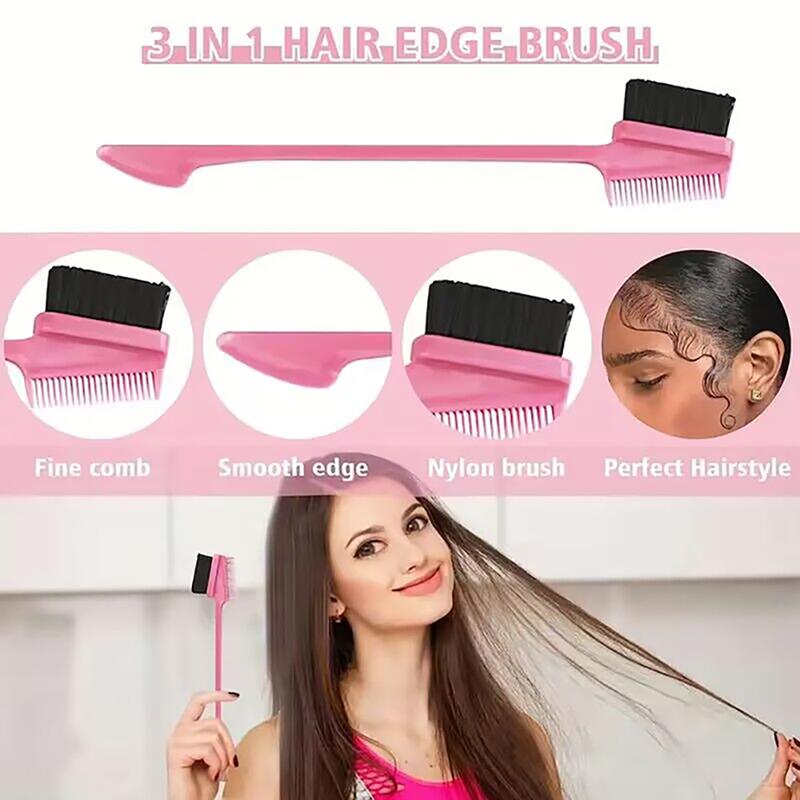 CurlyMe Hair Styling Comb Teasing Hair Brush Tail Heatless Comb Edge Brush For Edge Slicking Hair For Women Haircare