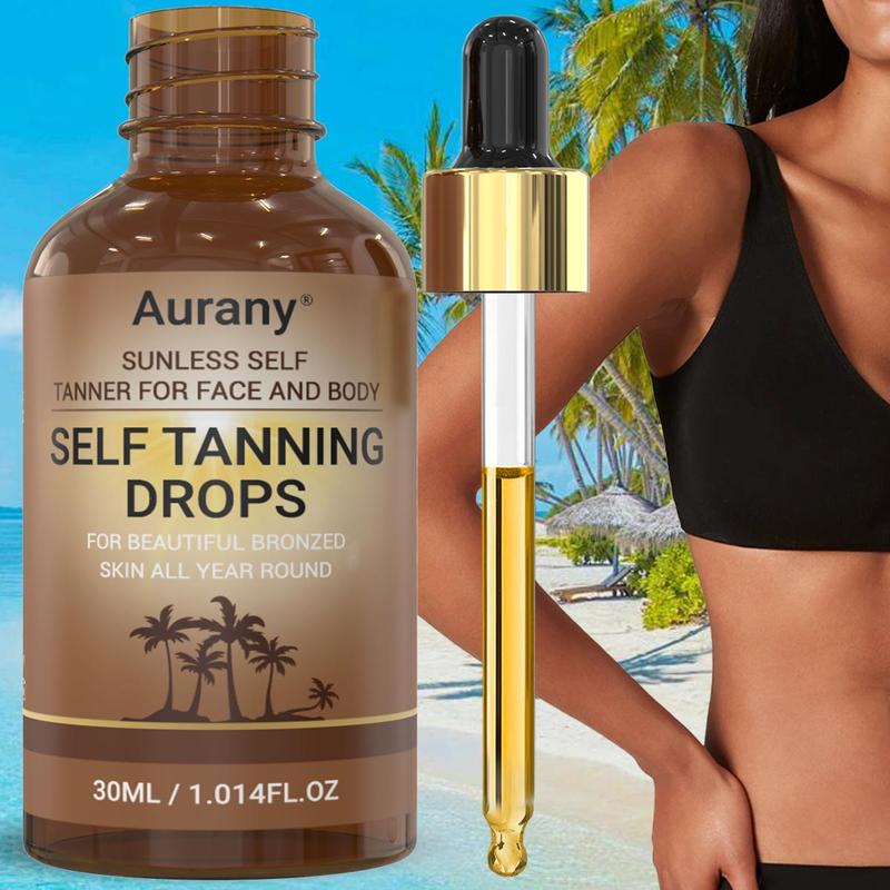 Hydrating Self Tanning Lotion, Self Tanning Drops, Moisturizing Sunless Tanning Lotion, Quick-drying Fake Tan for All Skin Types, Suitable for Men & Women