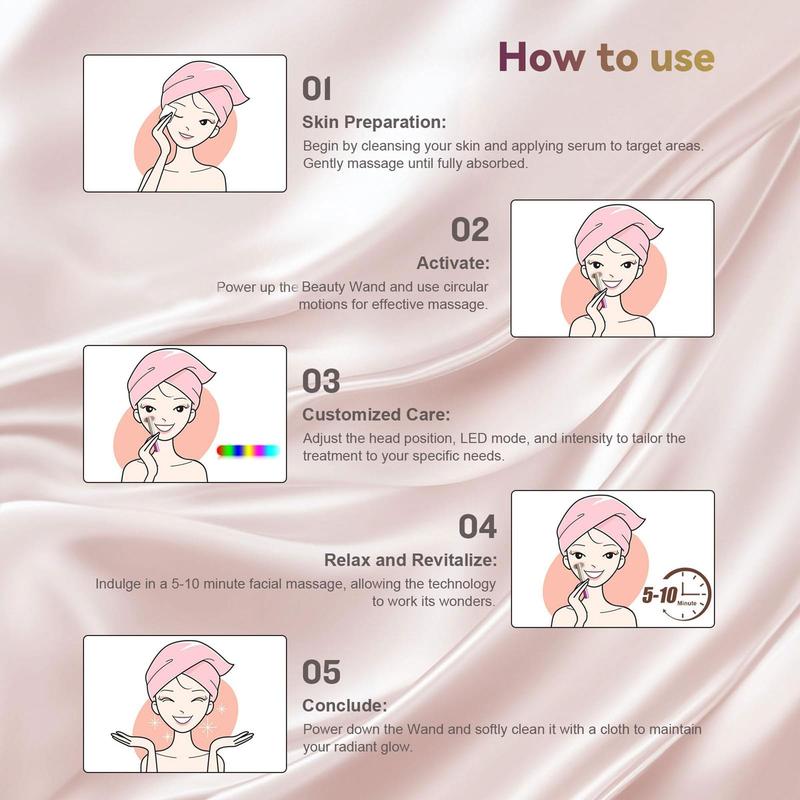 Multifunctional Beauty Wand, 1 Count Portable Handheld Face & Neck & Eye Massager with 3 Massage Modes, Skincare Tool for Women