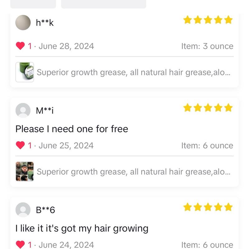 Superior growth grease, all natural hair grease,aloe Vera hair grease, hair growth grease, hair moisturizer, hair growth, thick hair Organic Anti-dandruff, Haircare