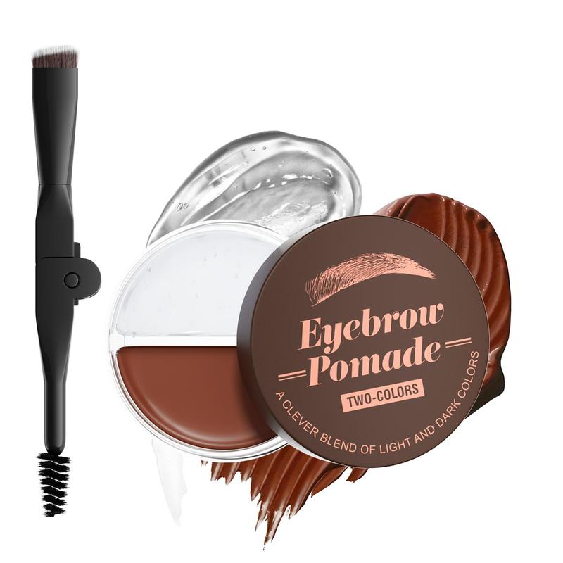 Waterproof Eyebrow Pomade for Christmas Gift, 1 Set Long-lasting 2 in 1 Eyebrow Creamwith Brush, Smudge Proof and Sweat Resistant Formula, Natural Eyebrow Makeup for All Skin Types and Tones