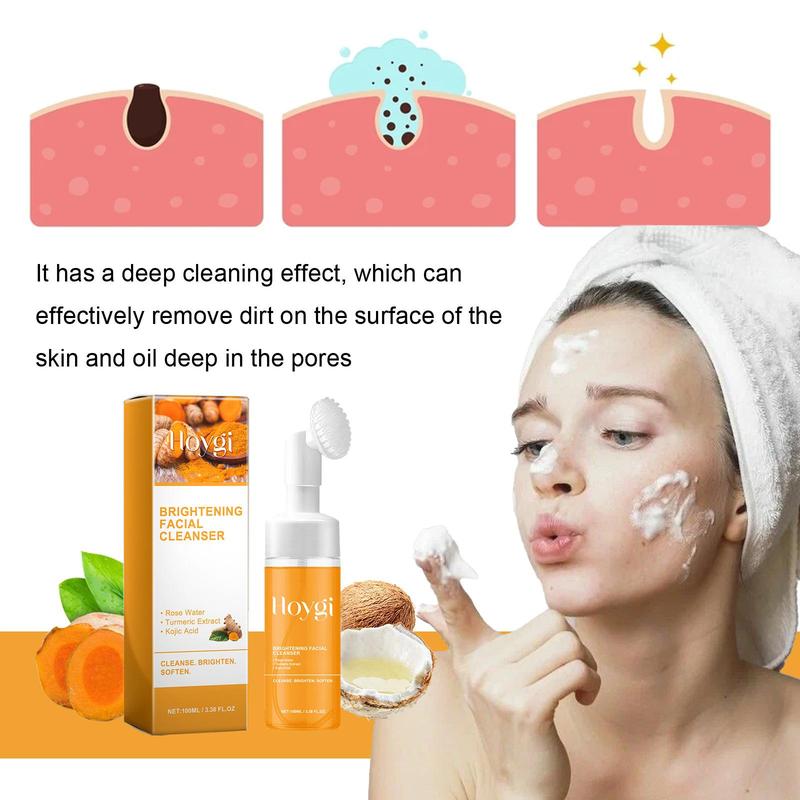 Turmeric Brightening Facial Cleanser, Deep Cleansing Facial Skin Care, Moisturizing Facial Cleanser, Facial Skin Care Product for Women & Men