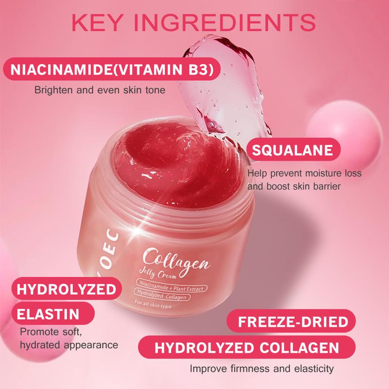 KOEC-Collagen Jelly Cream+Zero Exosome Spicule Shot Serum Skincare-Niacinamide & Freeze-Dried Hydrolyzed Collagen - Boosts skin's barrier hydration and gives 24h Glow & Lifted Look -  Korean skincare Skin Repair Hydrate