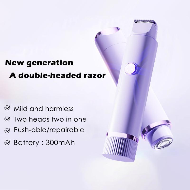 Electric Hair Remover, Rechargeable Double Head Hair Shaver, Private Pubic Hair Trimmer, Electric Razor, Women's Hair Remover