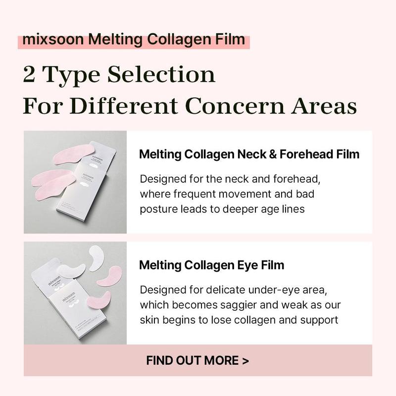 mixsoon Melting Collagen Neck & Forehead Film 5Pack | Melting Patch for Anti-Aging, Brightening, Deep Moisture, Skin Tightening & Firming | Korean Skincare