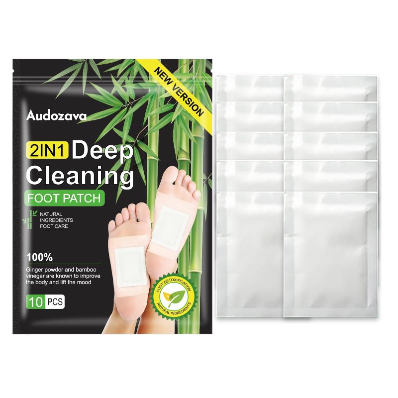 Bamboo Vinegar & Ginger Foot Pads - Detox & Relaxation, Adhesive Cleansing Sheets for Soothing Foot Care