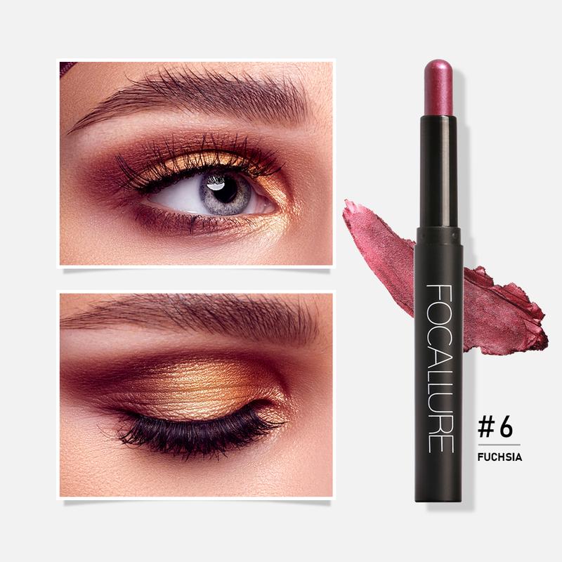 Focallure 2 in 1 Eyeshadow and Eyeliner Pen, Shimmer Cream Eyeshadow Stick, High Pigmented Eyeshadow, Highlighter Eye Liner, Multi-Dimensional eyes Look