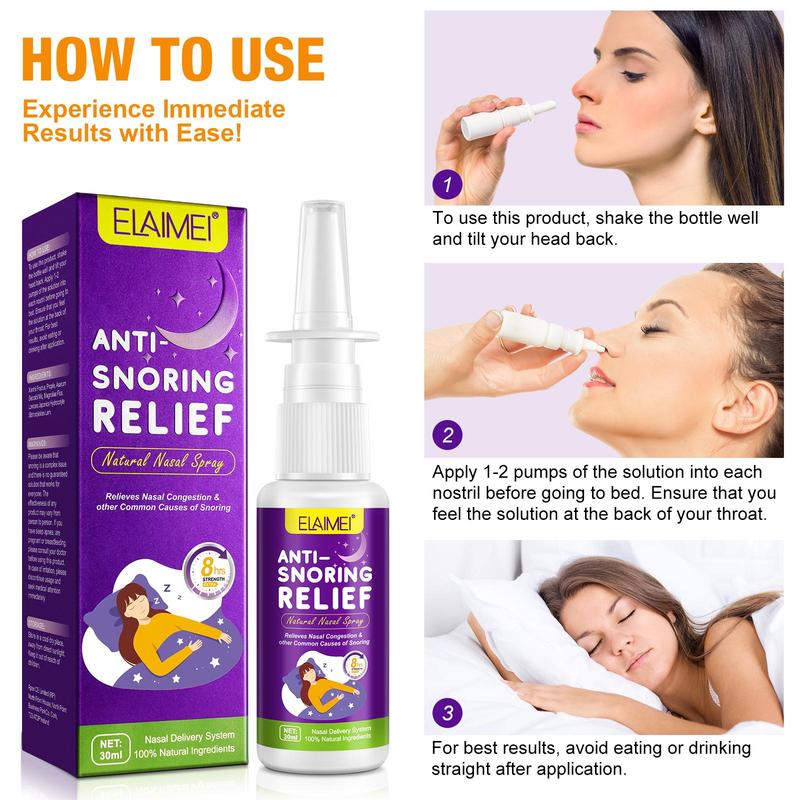 Anti-snoring Relief Natural Nasal Spray, Improves Airflow, Improves Sleep Quality, Anti-snoring Spray, Relieves Nasal Congestion, Travel Size, Easy To Carry