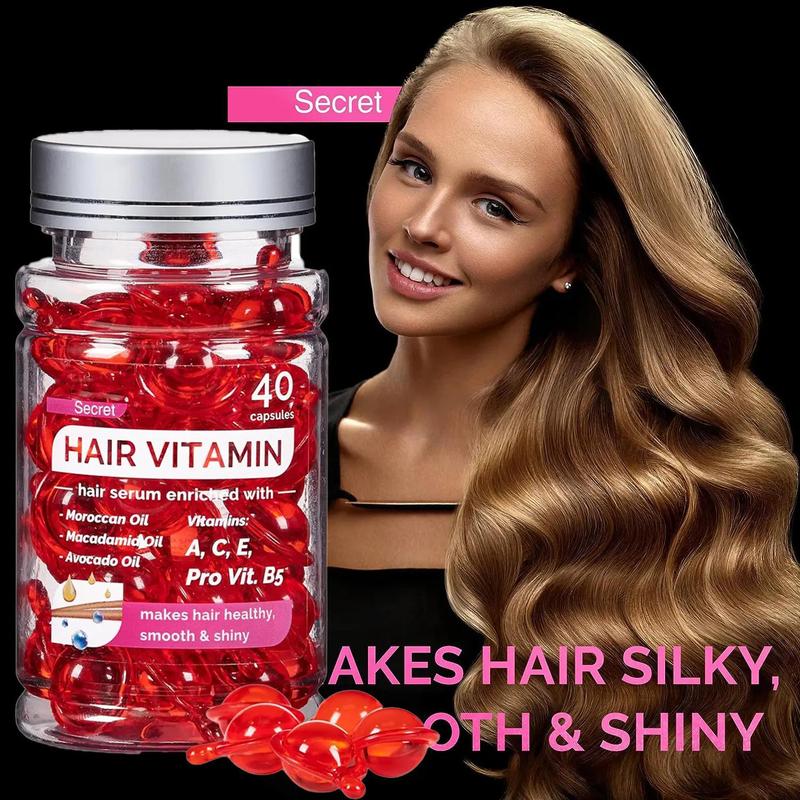 Hair Vitamin Capsule, 40pcs box No-rinse Hair Care Capsules, Nourishing Hair Essence, Moisturizing Hair Care Product for Women & Men