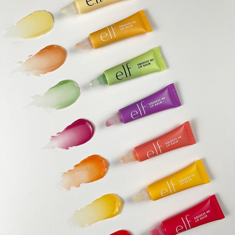 e.l.f. Squeeze Me Lip Balm – Moisturizing Tinted Lip Balm with Hyaluronic Acid, Vegan & Cruelty-Free, 5 Flavors for Dry Lips Skincare Moisture Shea