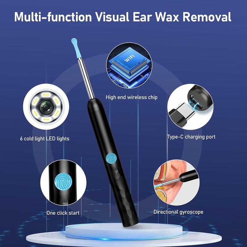 Portable Ear Cleaner with Camera, Waterproof Ear Cleaning Tool with Camera, Ear Wax Removal Tool, Ear Cleaning Tool for Home & Travel