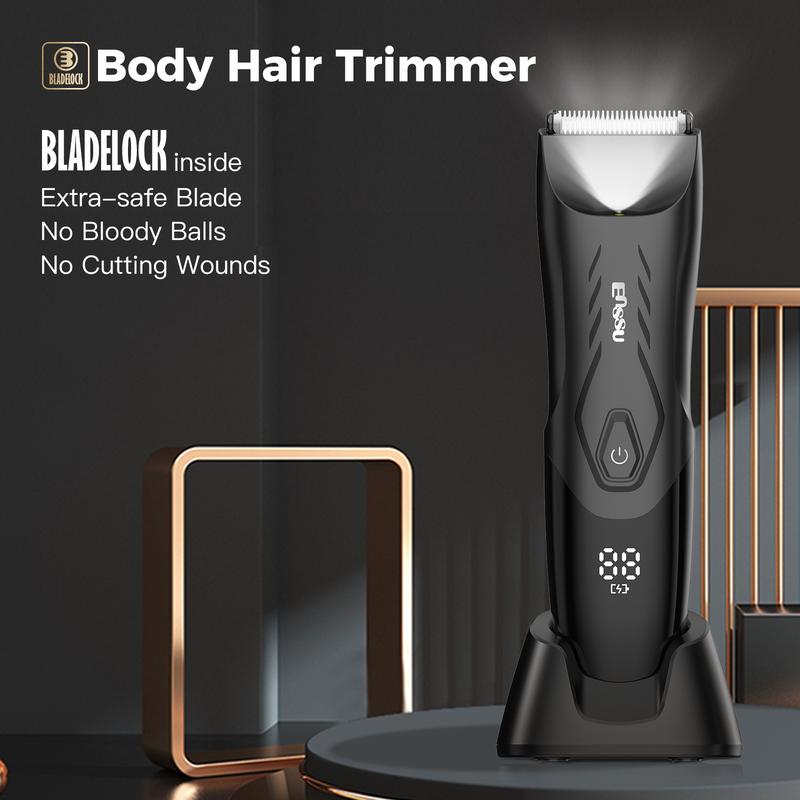 Showerproof Body & Manscaping Trimmer, Body and Intimate Hair Trimmer,USB, Epilator Hair Remover, Replaceable Ceramic Blade Heads, Body Trimmer for Men