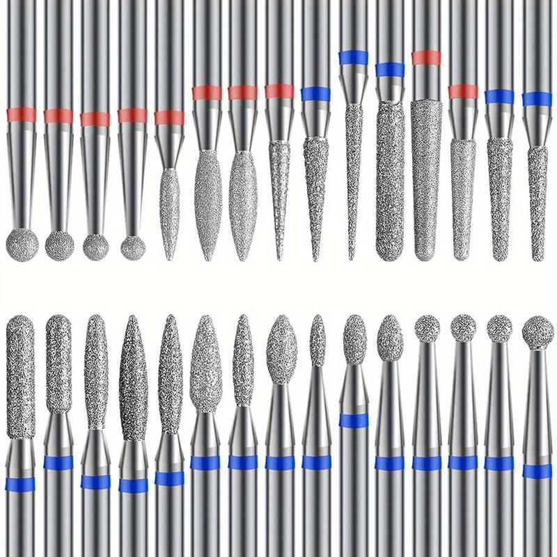 Nail Drill Bits Set, 30pcs Professional Manicure Drill Set, Universal Diamond Drill Bits for Nails Electric Drill, Manicure & Pedicure Tools