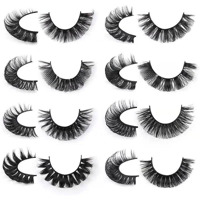 D Curl False Eyelashes, 40 Pairs Volumized Dense Cluster Lashes for Eyelashes Extensions, Natural Curling Thick Fake Eyelashes for Women Makeup