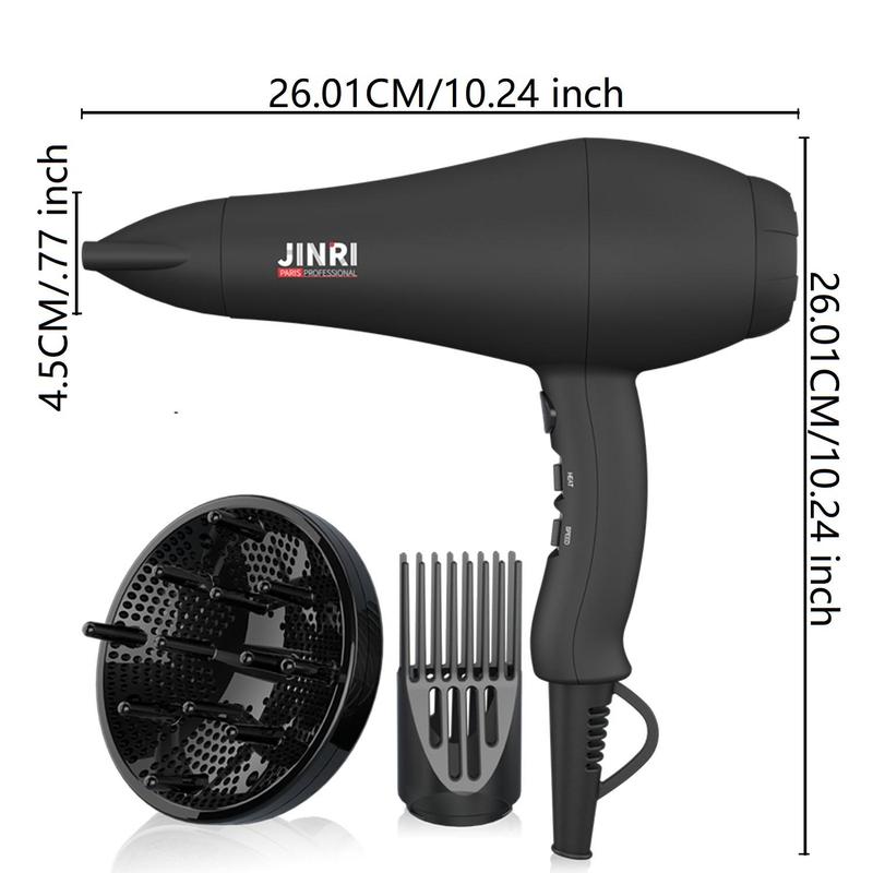 Infrared Ray Professional Hair Dryer, Quick-Drying & Quiet Hair Dryer with Diffuser & Concentrator Attachments, Lightweight Travel Portable Hair Dryer