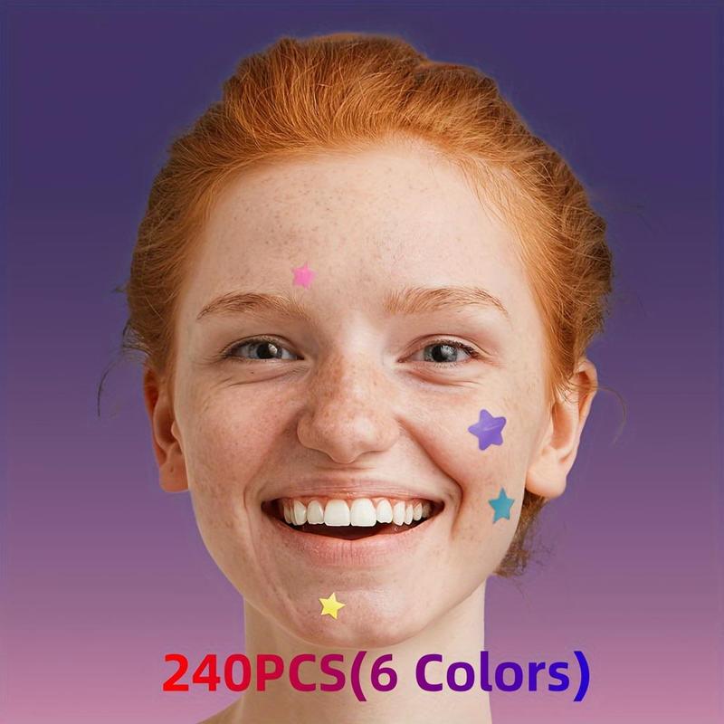 Colorful Star Series Cover Patches, 240pcs Hydrocolloid Cleaning Patches for Acne-prone Skin, Skincare Products, Gift for Girlfriend