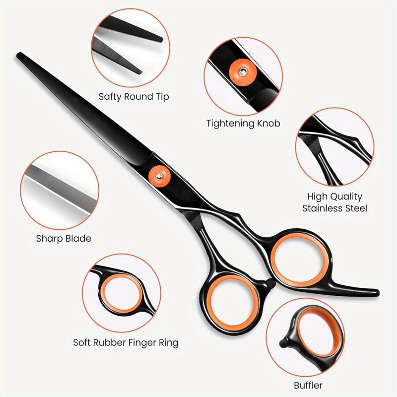 8 Pieces Professional Hair Cutting Scissors Set, Grooming Thinning Shears, for Men Women Hairdresser Home Salon Barber Haircut Kit