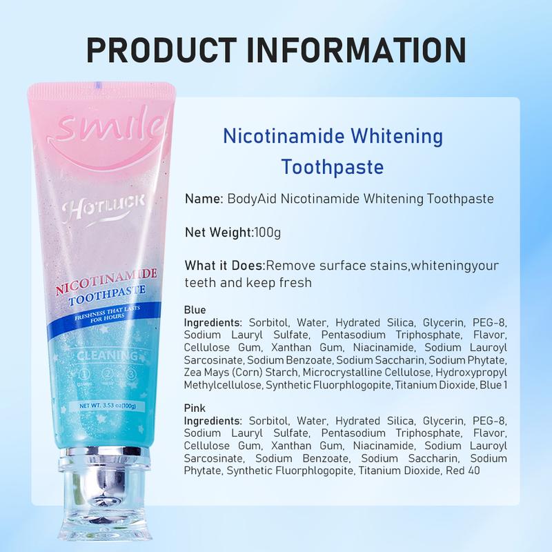 [+$5 get 2pcs] Hotluck Niacinamide Whitening Toothpaste 