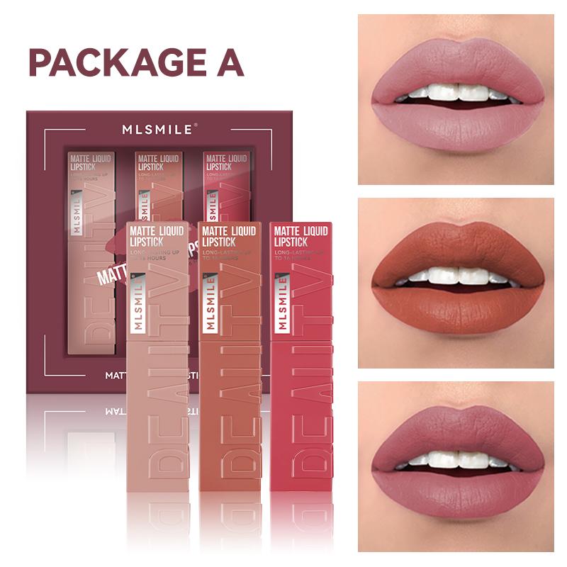 Long-Lasting, Intense Color Silk Velvet Lipstick set for Smooth Matte Lipgloss Makeup Cosmetic Glossy