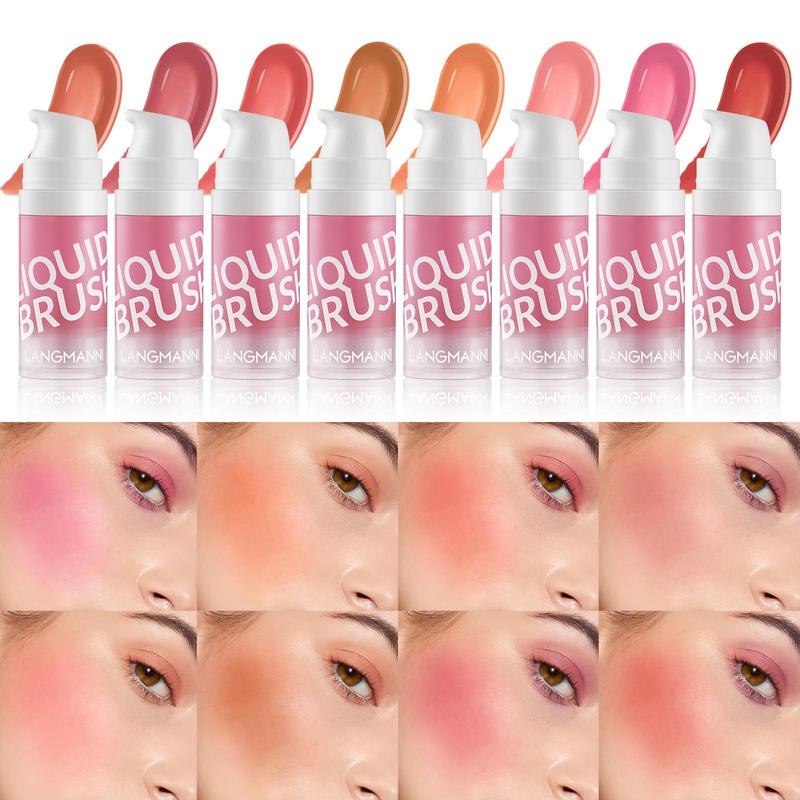 Long Lasting Liquid Blush, Pressed Blush Stick, Natural Look Blush for Daily Makeup, Lightweight Blush, Soft Color Shadow, Suitable for All Skins