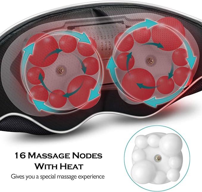 Christmas Gifts for Women & Men, Shiatsu Neck and Shoulder Massager with Heat Deep Tissue Kneading Sports Recovery Massagers for Back, Foot, Relaxation Gifts for Wife, Husband, Him, Her