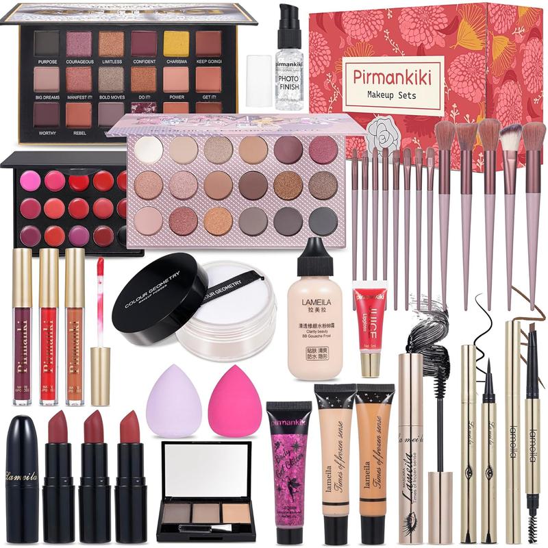 All in One Makeup Kit for Women Full Kit, Makeup Gift Set for Women & , Travel Makeup Set, Professional Makeup Kit Includes Eyeshadow Lipstick Brow Pencil Eyeliner Brush Set Etc