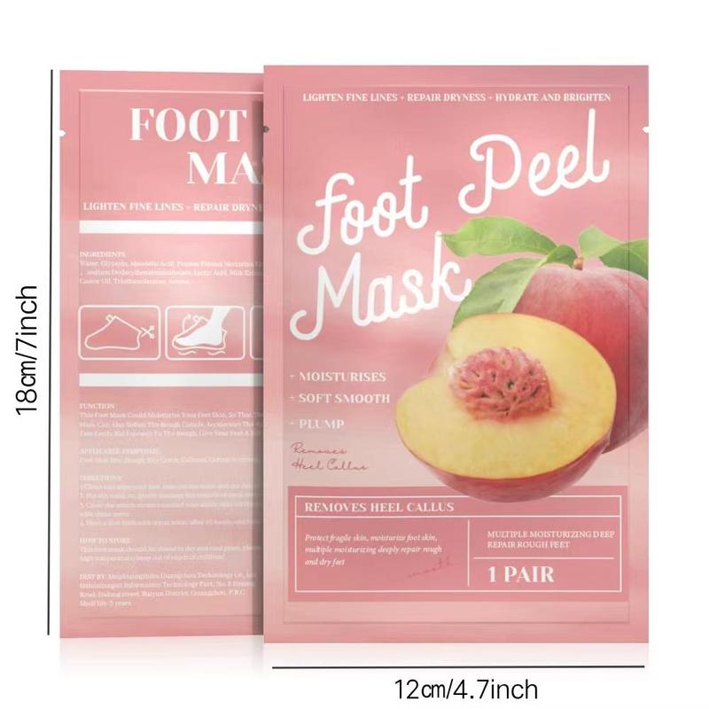 Peach Flavor Peeling Foot Mask, 3pcs set Exfoliating Foot Patch, Foot Care Product for Dry Cracked Skin