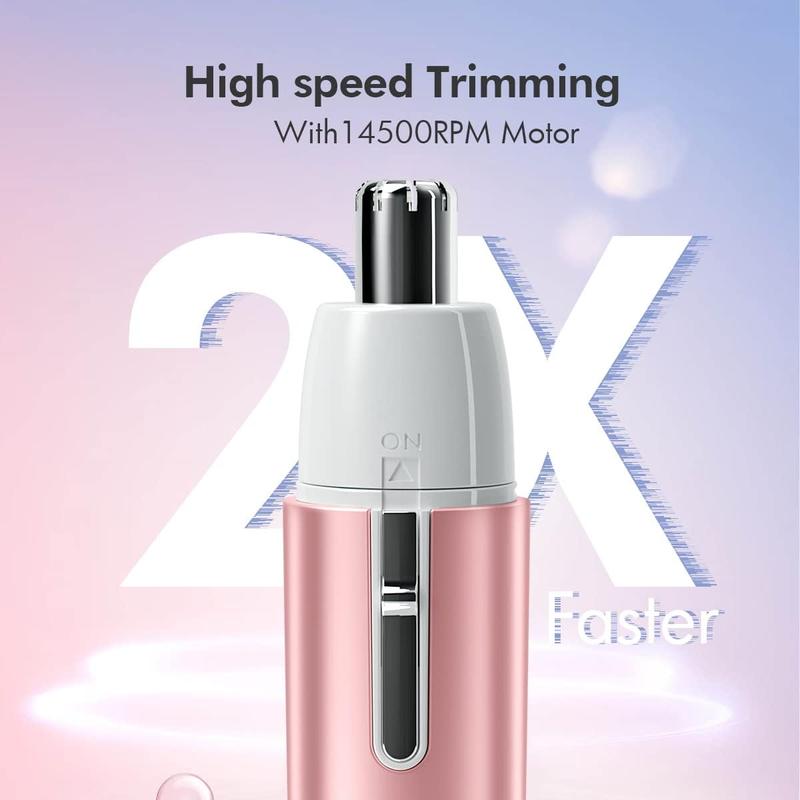 Portable Ear Nose Hair Trimmer for Women 14500RPM Faster Motor Painless Safe Trimming System Mini Sized Battery Powered 2051 Temogu