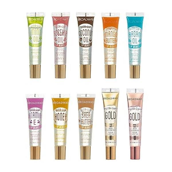 Vita-Lip Clear Lip Gloss Set - Moisturizing, Hydrating, Nourishing, Long Lasting, High Shine Glossy Lip Care Gloss - 10 PCS (0.47oz 14ml) - Moisturizer, Makeup Lipstick Silky Smooth Argan Smooth Argan