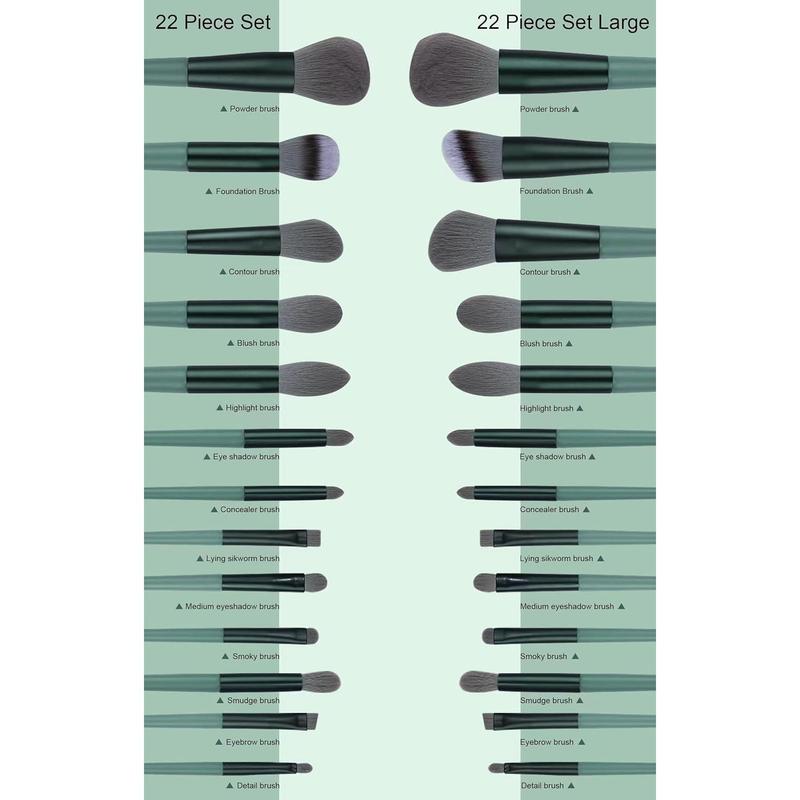 Makeup Brushes 22 count Makeup Kit,Foundation Brush Eyeshadow Brush Make up Brushes Set (Green, 22 count Set)