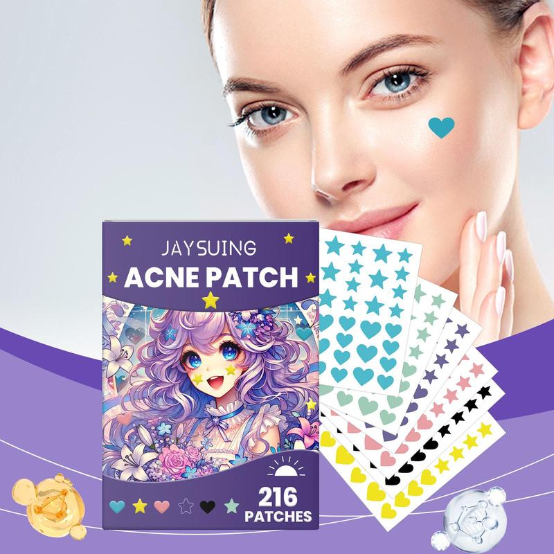 Acne Patch, 1 Box Star & Heart Pattern Facial Skin Care Sticker, Facial Flaw Patch, Facial Skin Care Tool for Women & Girls