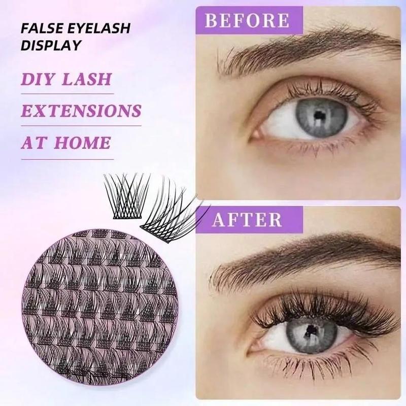 Individual False Eyelashes Kit, 1 Box Natural Look Eyelash Extensions, Self Grafting Curl Eyelashes, Eye Makeup Enhancement False Eyelashes for Women