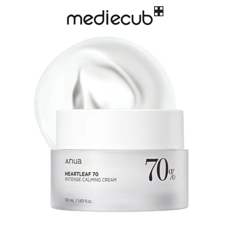 [ Mediecub ] ANUA Heartleaf 70 Intense Calming Cream with Ceramide, Panthenol, Korean Skin Care - 50ml 1.69F1.0z - Hydrate, Comfort