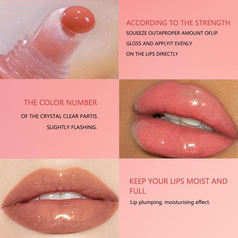 Hydrating Glossy Liquid Lipstick, Tinted Moisturizing Lip Gloss, Glossy Lip Glaze Stick, Smudge-proof Plumping Lip Tint for Dating & Daily, Lip Care Moisturizer