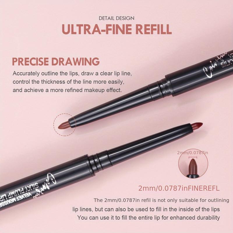 Long-Lasting Matte Brown Lip Liner Crayon - Waterproof High Pigment Formula for All Skin Types with Sweatproof Matte Lipstick Enhancer - Perfect Valentine's Day Gift