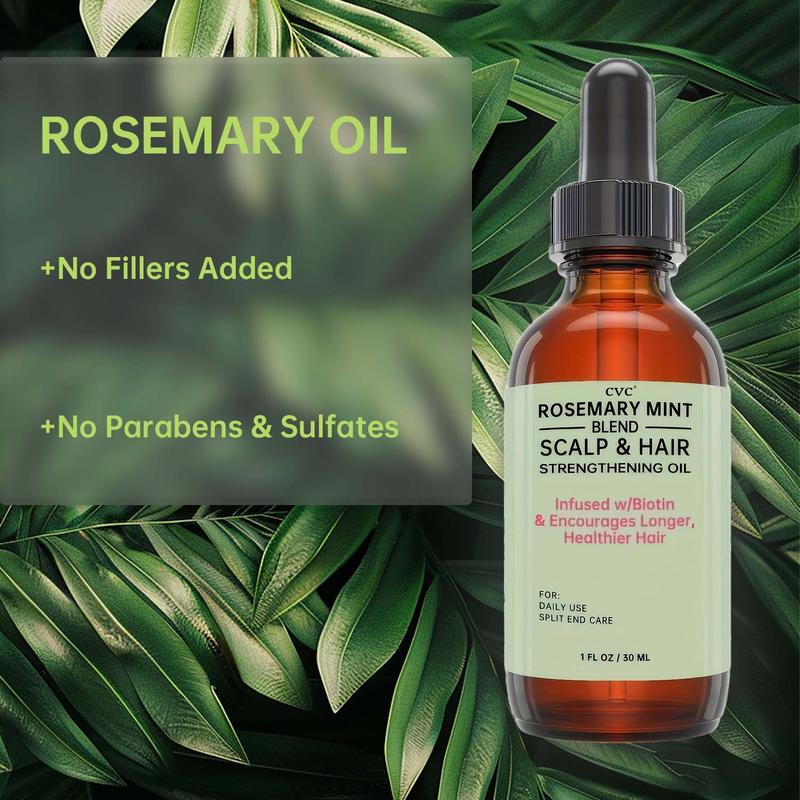 CVC Rosemary Hair Oil for Hair Growth, Infused with Biotin & Mint, Strengthens & Nourishes for Healthy, Shiny Hair – 30ml