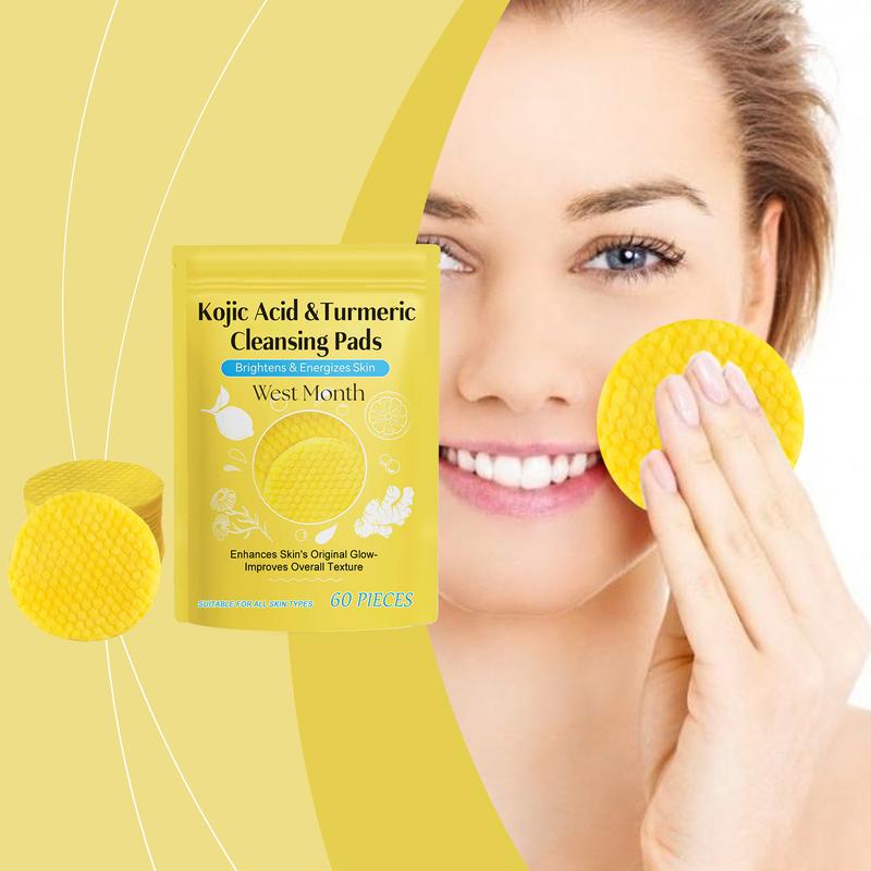 Kojic Acid Turmeric Cleansing Pads|Deep cleansing and Improve skin tone|Mild formula easy to carry, keeping skin fresh anytime