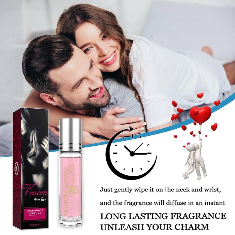 Pheromone Perfume Venom for her - 10ml (0.34oz) Roll-on Infused Essential Oil Cologne for Women to Attract Men Scented Fragrance Aroma Christmas Gift