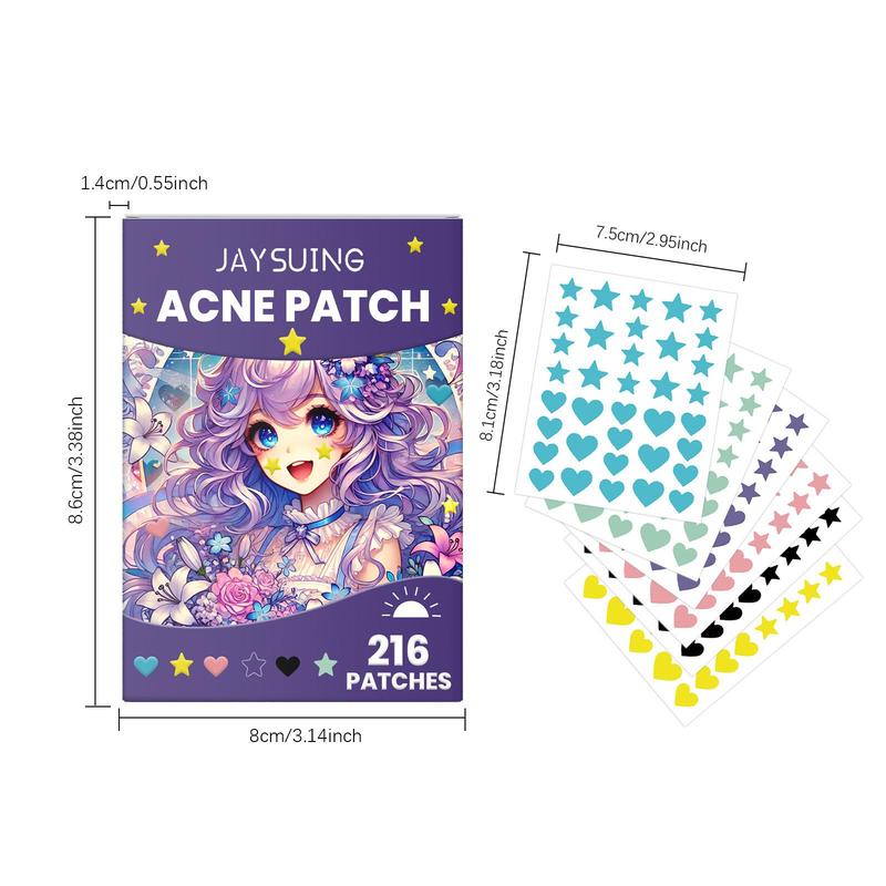 Acne Patch, 1 Box Star & Heart Pattern Facial Skin Care Sticker, Facial Flaw Patch, Facial Skin Care Tool for Women & Girls